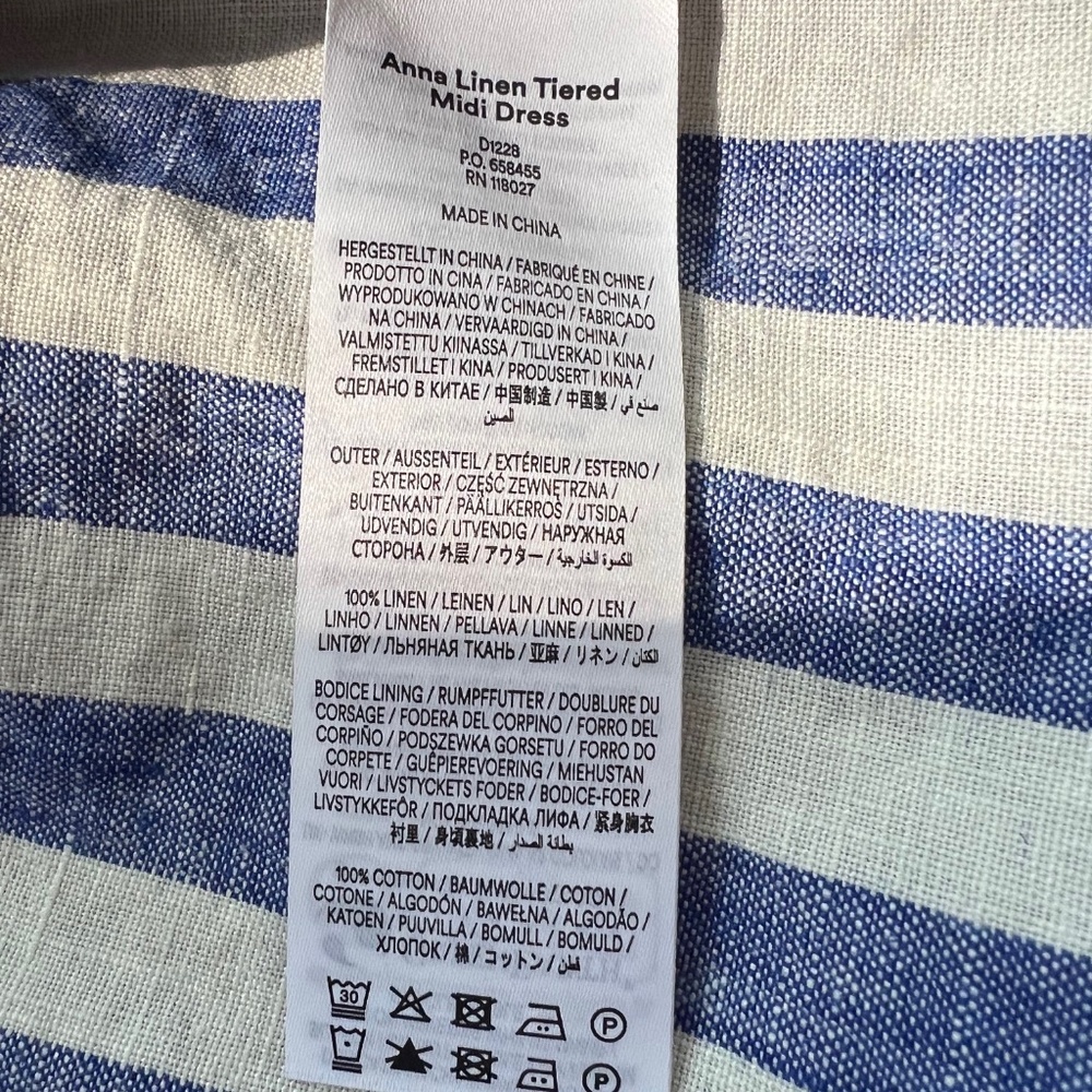 Blue and White Striped Maxi Dress - Picture 14 of 14